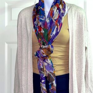 Torino Beautiful Bright Colorful Abstract Long Fashion Scarf